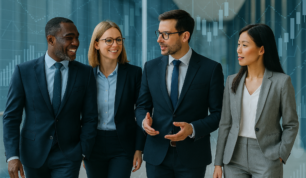 Group of business people talking